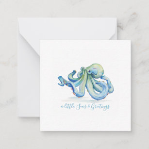 Carte De Correspondance Mini Octopus Noël