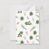 Carte De Correspondance Mini photo moderne Holly Berry verdure Noël (Dos)