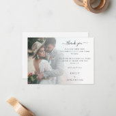 Carte De Correspondance Mini photo moderne superposition Mariage Merci (Devant/Arrière en situation)