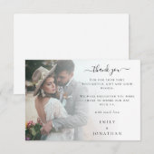 Carte De Correspondance Mini photo moderne superposition Mariage Merci (Devant / Derrière)