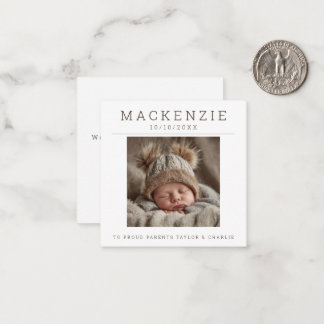 Carte De Correspondance MINI Photo New Baby Photo Personalized 2 sided