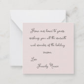 Carte De Correspondance Mini poinsettia rose Non confessionnel Noël (Dos)