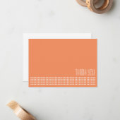 Carte De Correspondance Mini Pois Merci Note (Orange) (Devant/Arrière en situation)