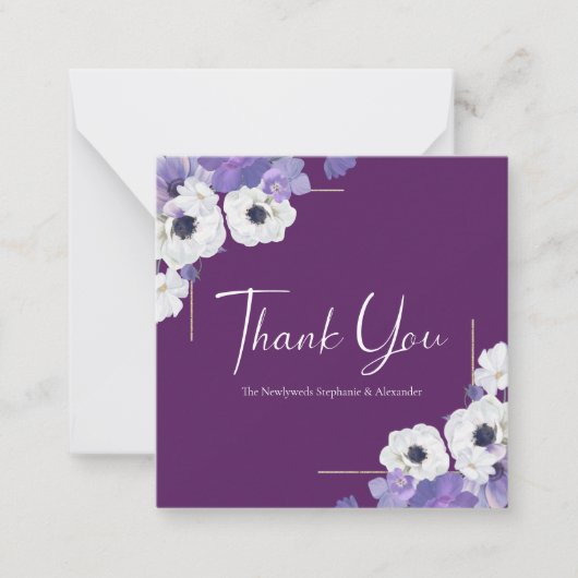 Carte De Correspondance Mini-Royal de Merci Floral Violet (Devant)