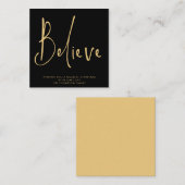 Carte De Correspondance MINI | Simple Script Believe Gold Black Holiday (Devant / Derrière)