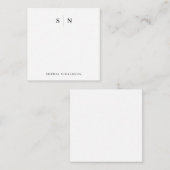 Carte De Correspondance Minimal et chic | Monogramme noir et blanc (Devant / Derrière)