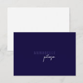 Carte De Correspondance Minimal moderne Professionnel Bleu Simple (Devant / Derrière)