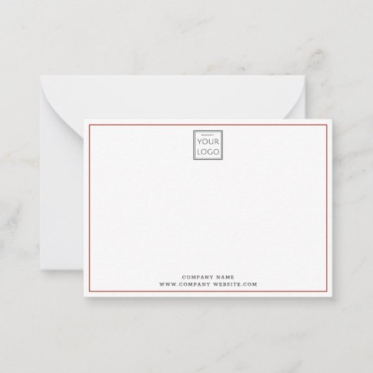 Carte De Correspondance Minimal Red Business Logo Company Name (Devant)