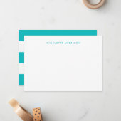Carte De Correspondance Minimalisme Moderne - Rayures Blanches & Couleur P (Devant/Arrière en situation)