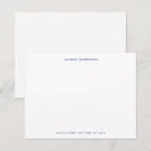Carte De Correspondance Minimalist Blue and white Personalized Flat (Devant / Derrière)