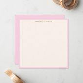 Carte De Correspondance Minimalist Blush Pink Border Name Stationery Cute (Devant/Arrière en situation)