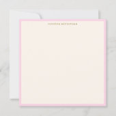 Carte De Correspondance Minimalist Blush Pink Border Name Stationery Cute (Devant)