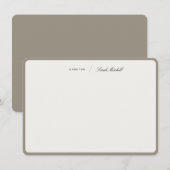 Carte De Correspondance Minimalist Greige Personalized Script Rounded (Devant / Derrière)