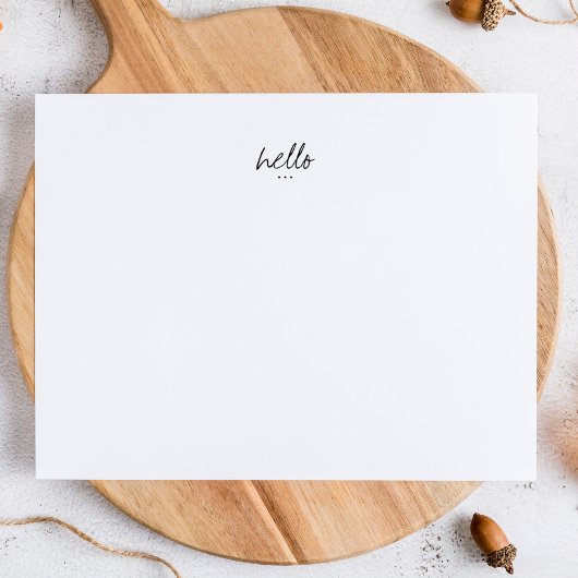 Carte De Correspondance Minimalist Hello Greetings