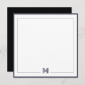 Carte De Correspondance Minimalist Monogram Double Border Stationery (Devant / Derrière)