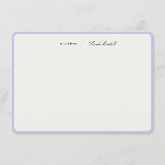 Carte De Correspondance Minimalist Periwinkle Personalized Script Rounded (Devant)
