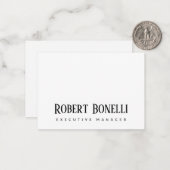 Carte De Correspondance Minimalist Plain Black & White Modern Plain (Devant/Arrière en situation)