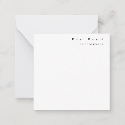 Carte De Correspondance Minimalist Plain White Modern (Devant)