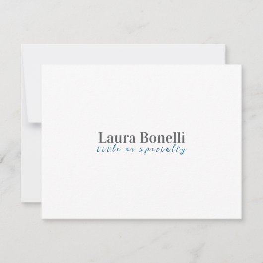 Carte De Correspondance Minimalist Professional Modern Plain Name Title (Devant)