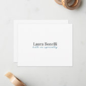Carte De Correspondance Minimalist Professional Modern Plain Name Title (Devant/Arrière en situation)