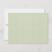 Carte De Correspondance Minimalist Sage Green Gingham Plaid Lined (Dos)