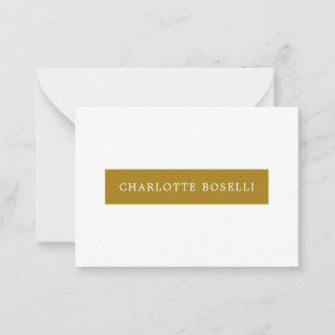 Carte De Correspondance Minimaliste Classique Professionnel Couleur Or