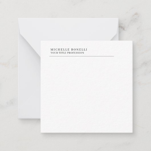 Carte De Correspondance Minimaliste Classique Simple Professionnel Propre  (Devant)