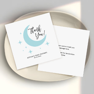 Carte De Correspondance Minimaliste Lune étoiles Baby shower budget Merci