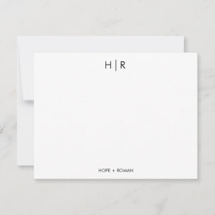 Carte de correspondance minimaliste moderne monogr