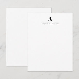 Carte De Correspondance Minimaliste moderne noir et blanc Personnalisé