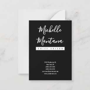 Carte De Correspondance Minimaliste noir professionnel moderne