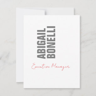 Carte De Correspondance Minimaliste professionnel moderne gris blanc audac