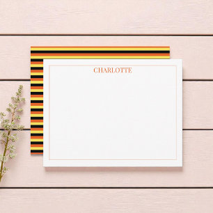 Carte De Correspondance Minimaliste rayures jaune et noir classique chic