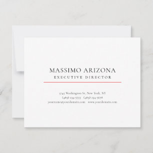 Carte De Correspondance Minimaliste simple blanc noir moderne