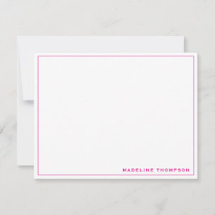 Carte De Correspondance Minimaliste Simple Girly Magenta
