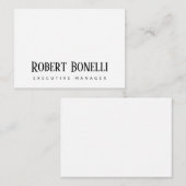 Carte De Correspondance Minimaliste uni noir et blanc uni moderne (Devant / Derrière)