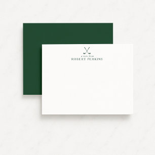 Carte de correspondance minimaliste verte de golf