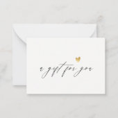 Carte De Correspondance Minimum Simple Script Gold Heart Certificat cadeau (Devant)