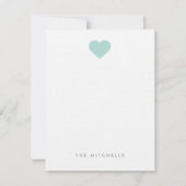 Carte De Correspondance Mint Sweet Heart Monogramme Papeterie (Devant)