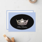 Carte De Correspondance Miss America Flat Note Carte-Argent Couronne/Bébé  (Devant/Arrière en situation)