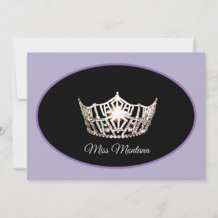 Carte De Correspondance Miss America Flat Note Carte-Argent Couronne pourp