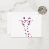 Carte De Correspondance Mme Giraffe joli design sarcastique (Devant/Arrière en situation)