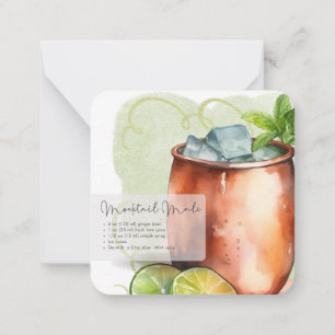 Carte De Correspondance Mocktail Recette Vierge Moscou Mule Party Favorise