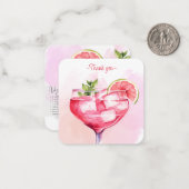 Carte De Correspondance Mocktail Recette Vierge Paloma Party Favoriser (Devant/Arrière en situation)