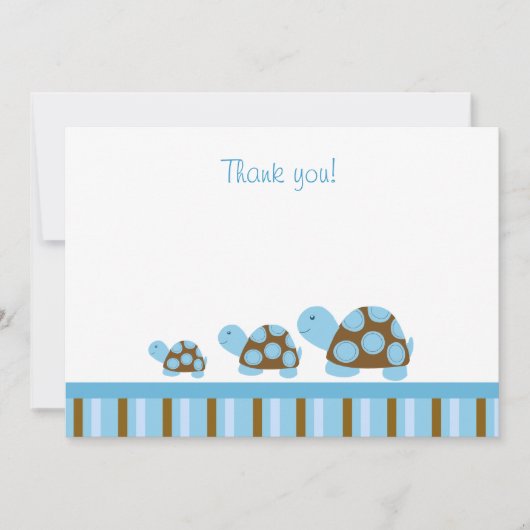 Carte De Correspondance Mod Turtles (Bleu) Flat Merci notes (Devant)