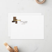 Carte De Correspondance Modern Architect Logo Flat Notecard (Devant/Arrière en situation)