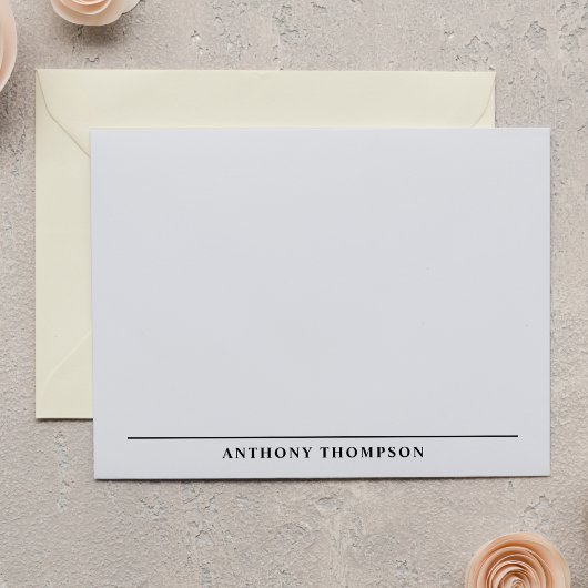 Carte De Correspondance Modern Black Line Stationery