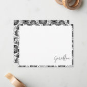 Carte De Correspondance Modern black white geometric starburst Name  (Devant/Arrière en situation)