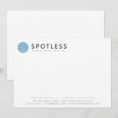 Carte De Correspondance Modern Blue Broom Logo Cleaning Service (Devant / Derrière)