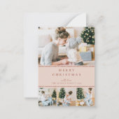 Carte De Correspondance Modern Blush Multi Photo Christmas (Devant)